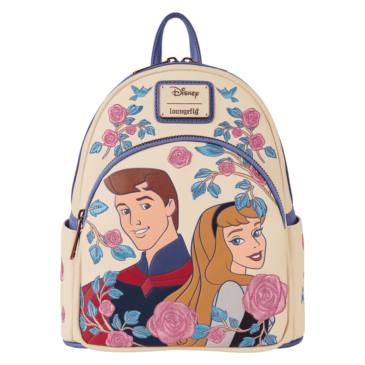 sleeping beauty princess aurora & prince phillip floral mini backpack