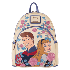 sleeping beauty princess aurora & prince phillip floral mini backpack