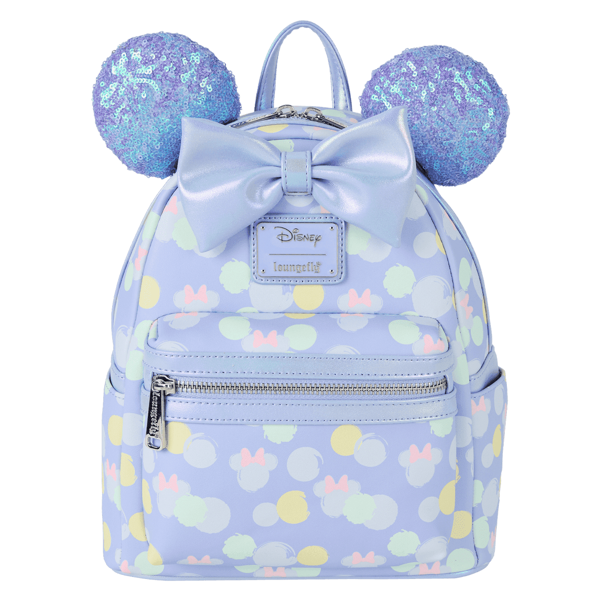 minnie mouse exclusive iridescent all-over print sequin ear mini backpack