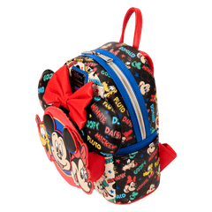 mickey & friends classic all-over print mini backpack with ear headband