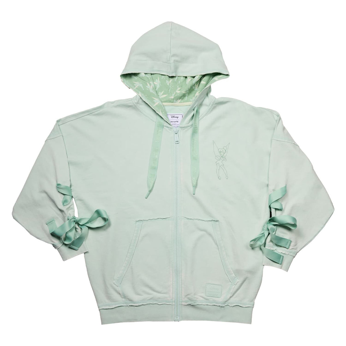 peter pan tinker bell ribbon unisex zip up hoodie