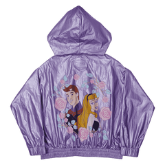 sleeping beauty princess aurora & prince phillip floral half-zip unisex windbreaker jacket