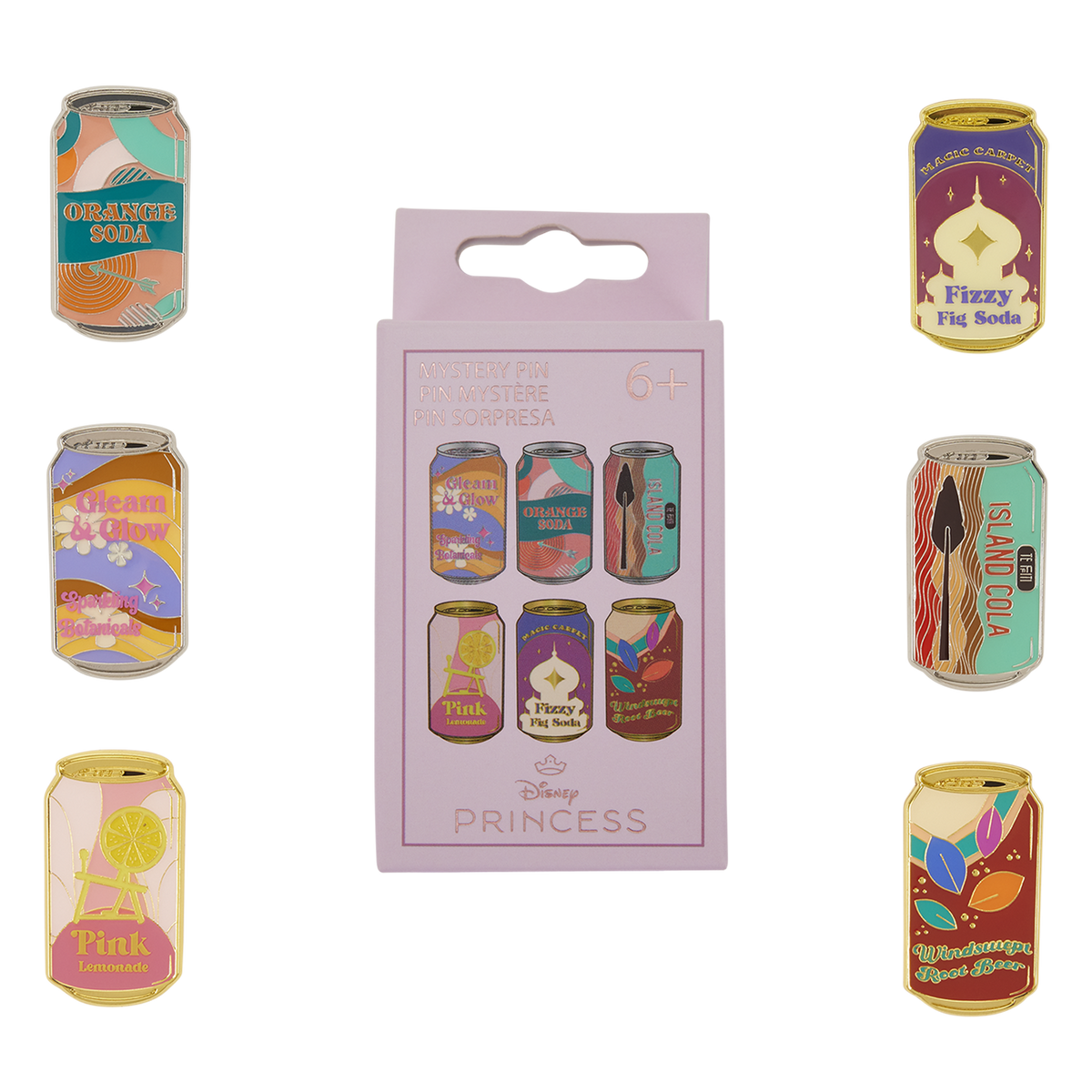 disney princess exclusive soda can mystery box pin