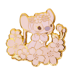 stitch & angel cherry blossom mystery box pin
