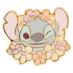 stitch & angel cherry blossom mystery box pin