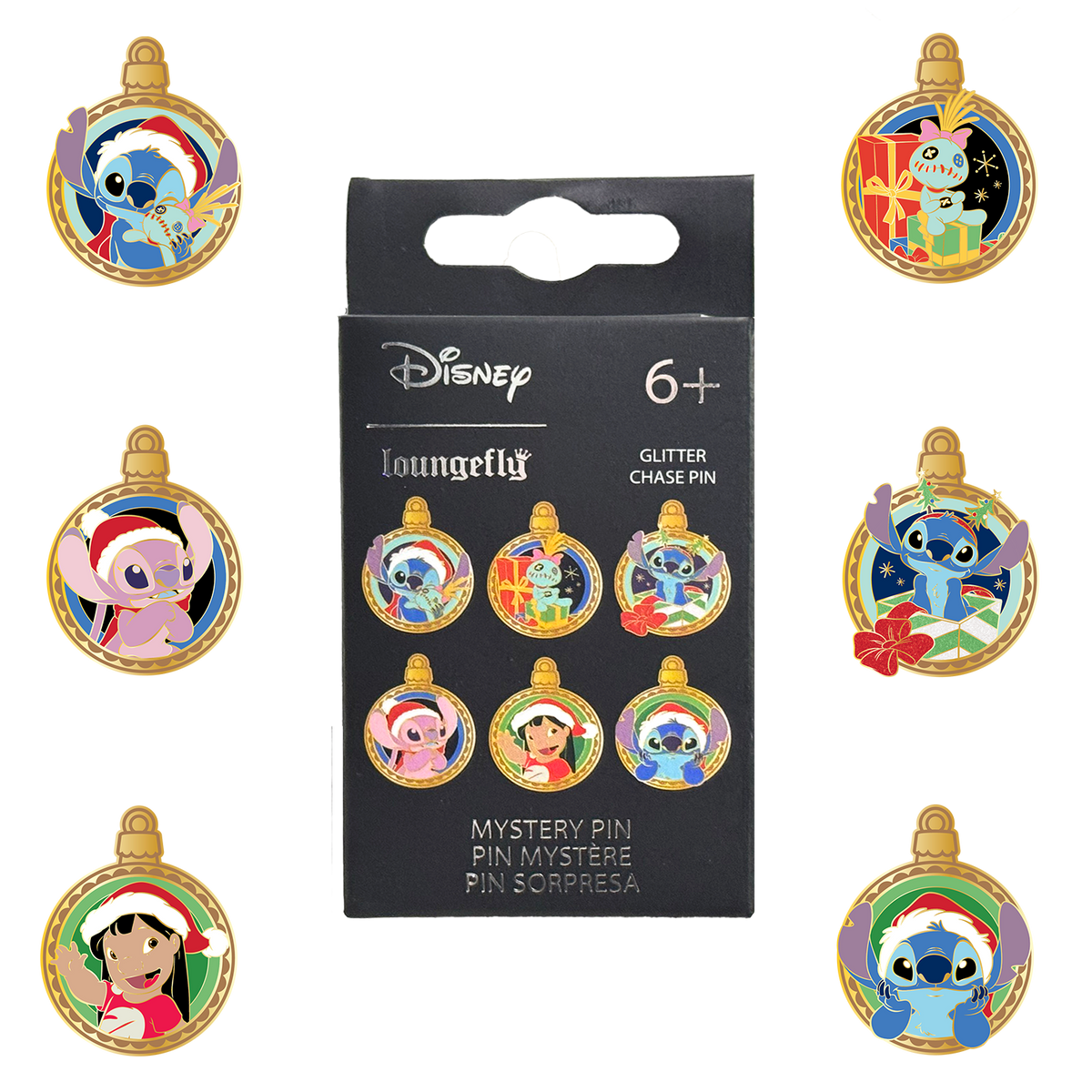 lilo & stitch holiday ornaments mystery box pin