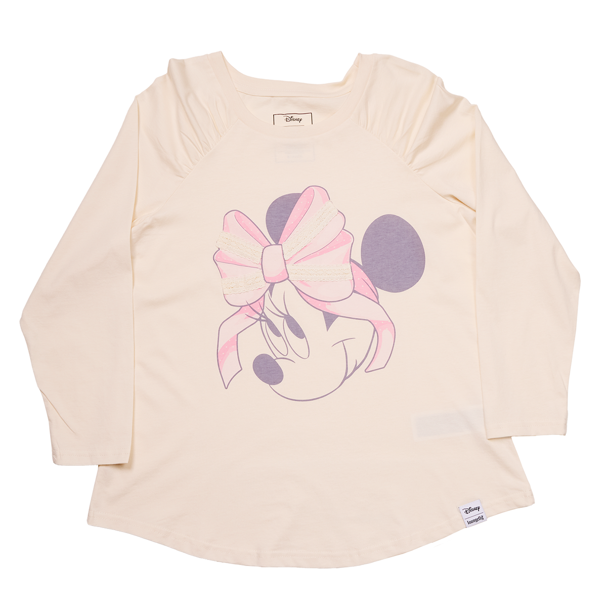 minnie mouse lace detail unisex raglan tee