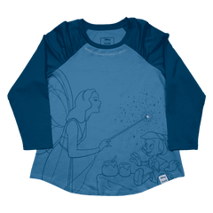 pinocchio blue fairy unisex raglan tee