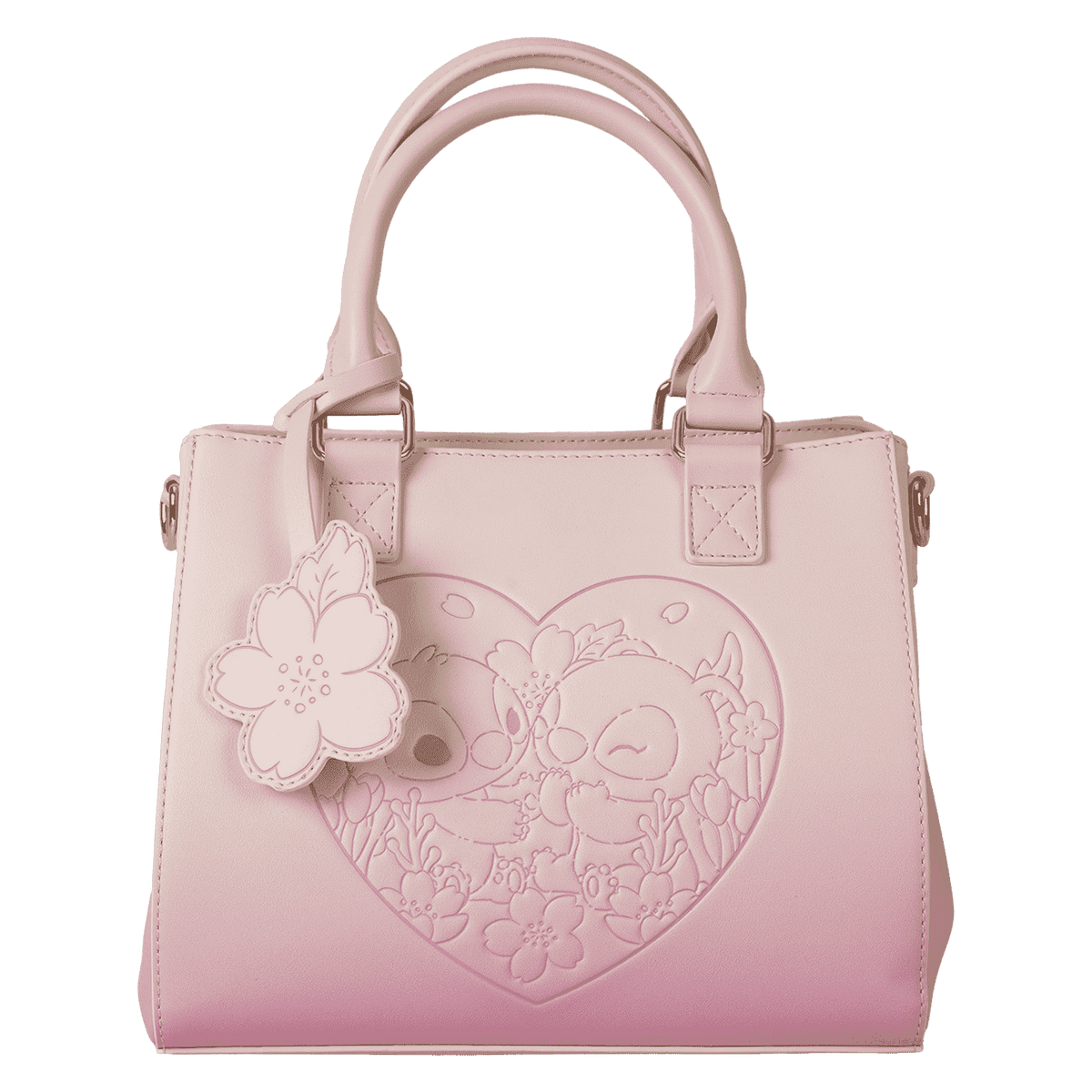stitch & angel cherry blossom heart crossbody bag