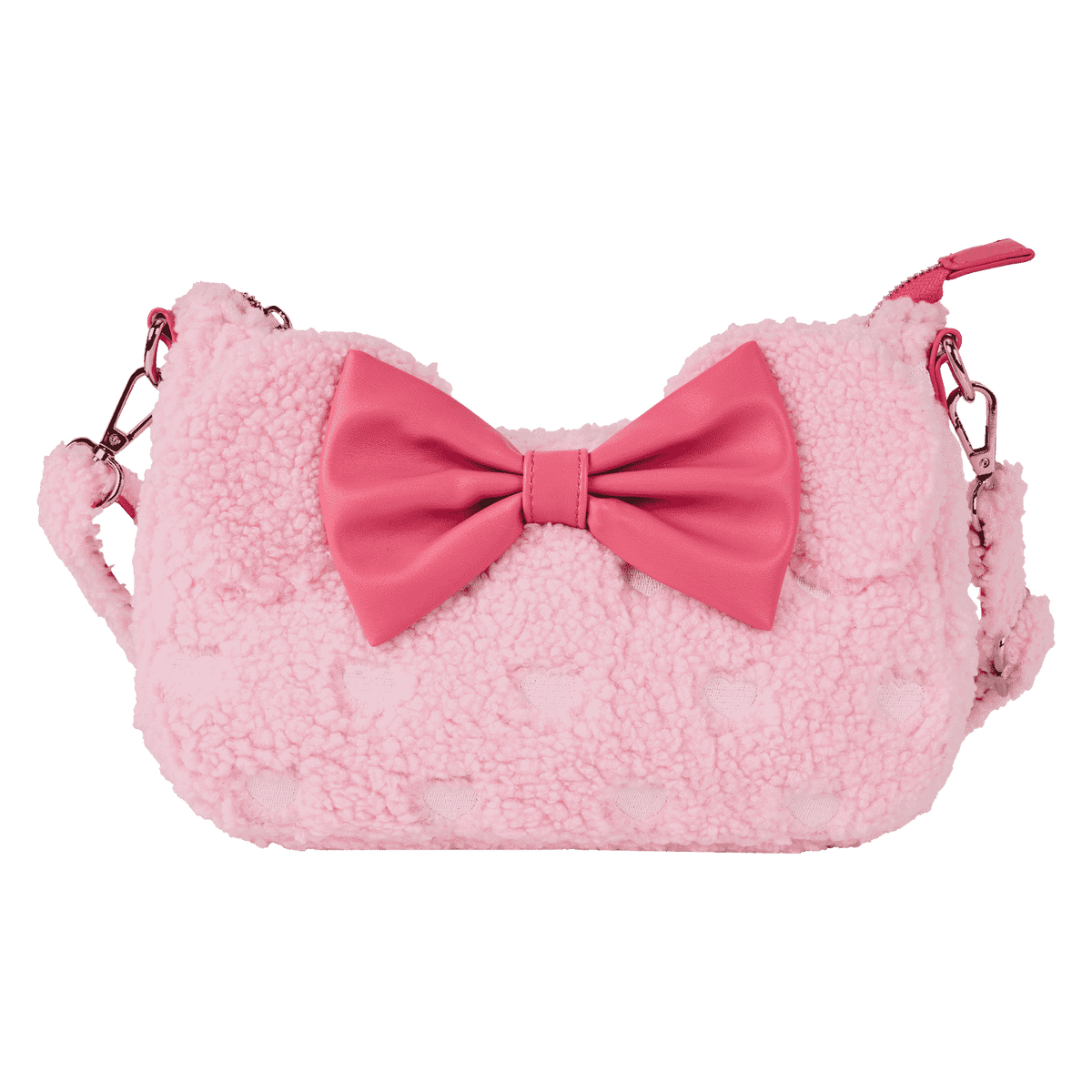 minnie mouse exclusive hearts strawberry scented sherpa crossbody bag