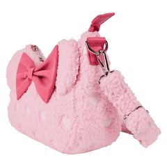 minnie mouse exclusive hearts strawberry scented sherpa crossbody bag