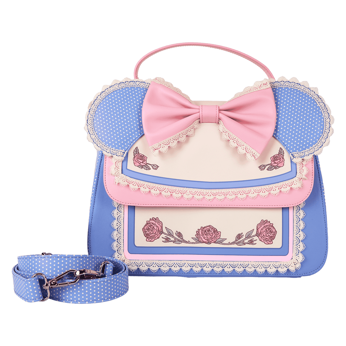 minnie mouse floral and lace crossbody bag
