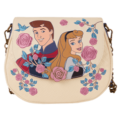 sleeping beauty princess aurora & prince phillip floral crossbody bag