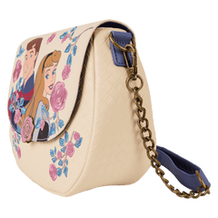 sleeping beauty princess aurora & prince phillip floral crossbody bag