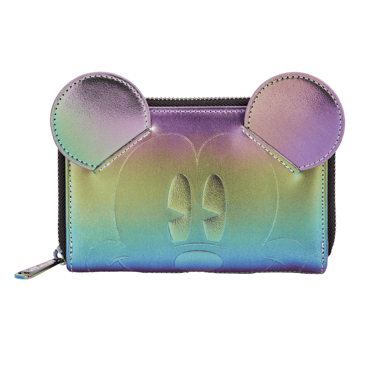 mickey mouse exclusive oil slick iridescent cosplay zip around wallet