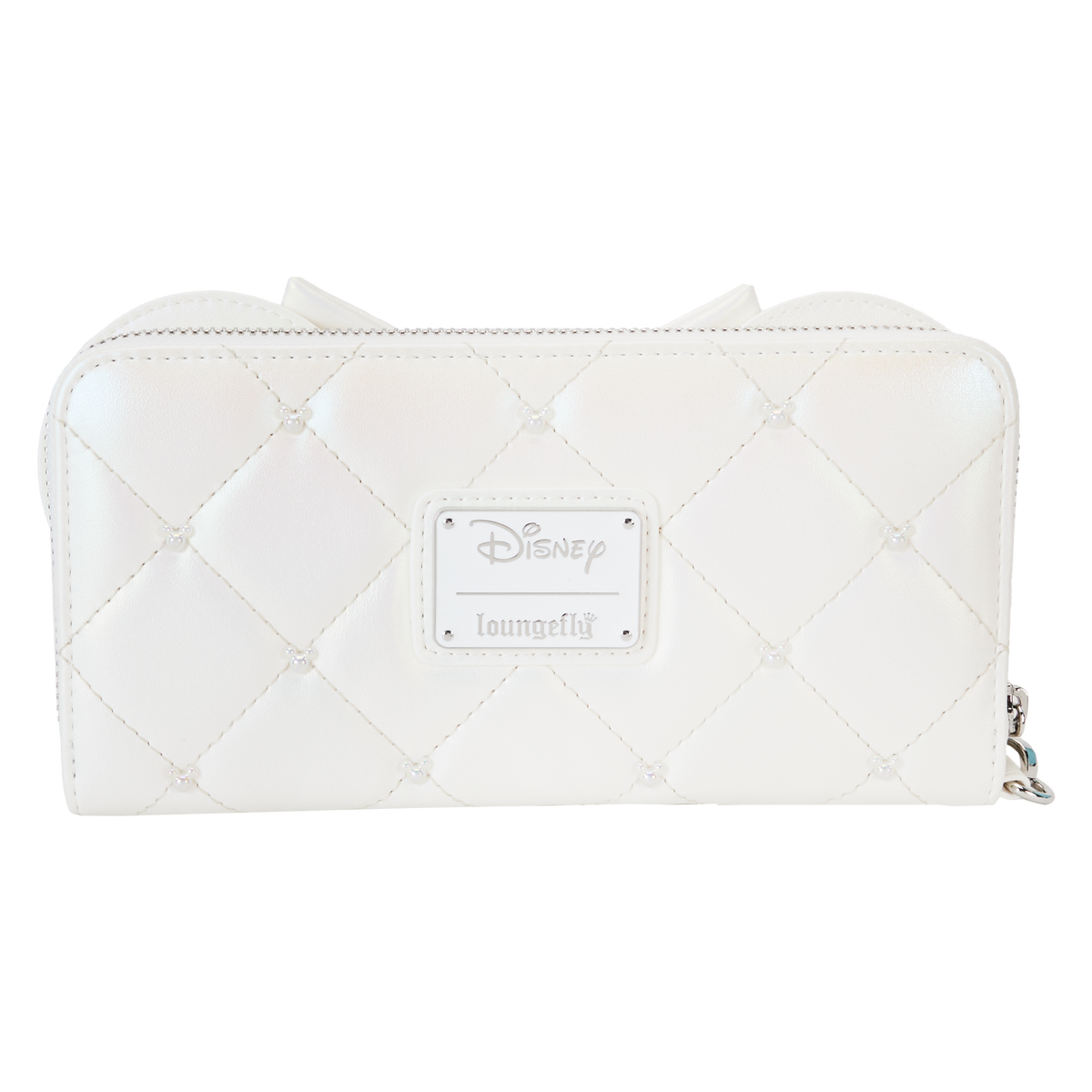 minnie mouse iridescent wedding zip around wristlet wallet