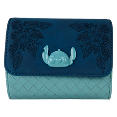 stitch embroidered floral wallet