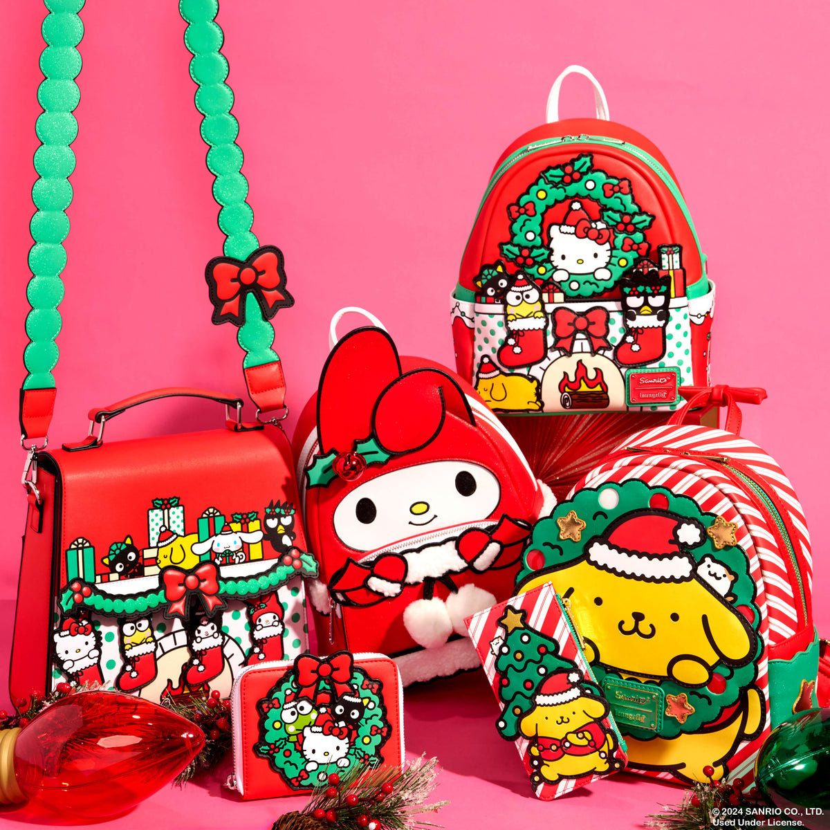 sanrio hello kitty & friends holiday fire place mini backpack